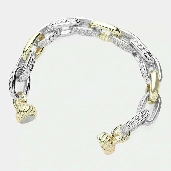 Two Tone Chain Magnet Bracelet - Picture 2 of 3